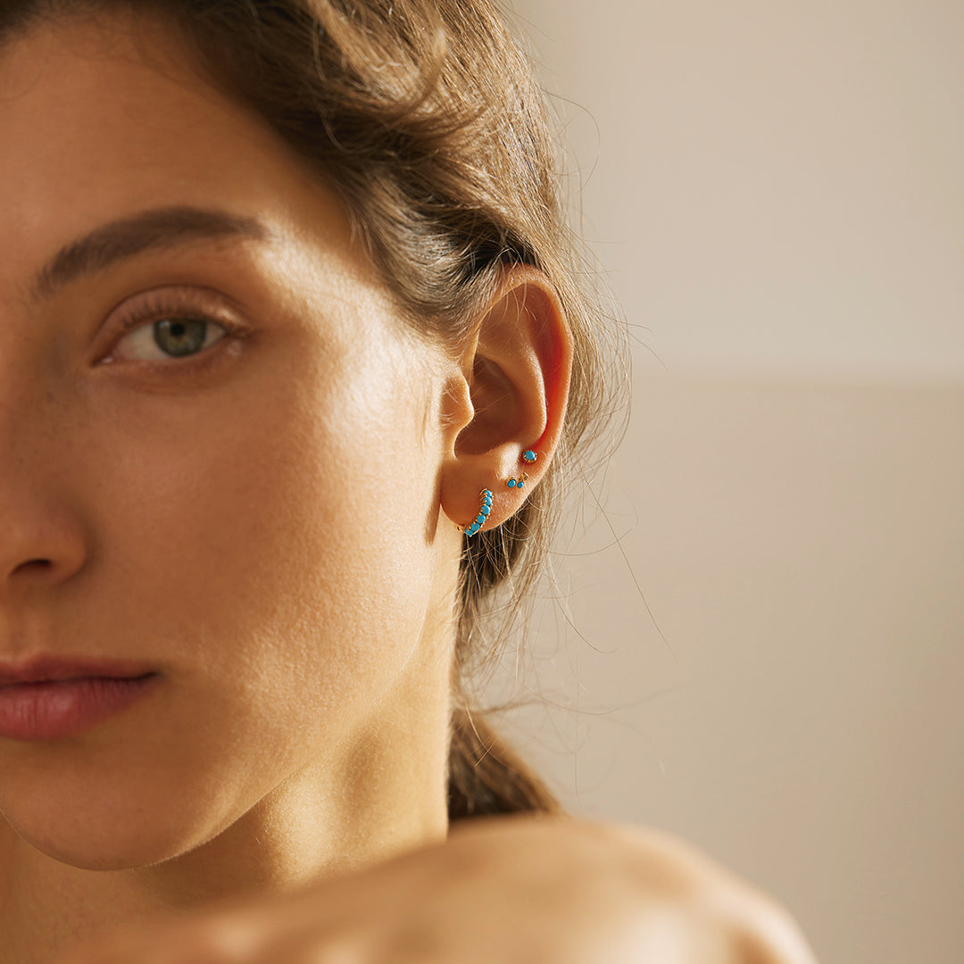 MARIA | Turquoise Single Huggie Hoop