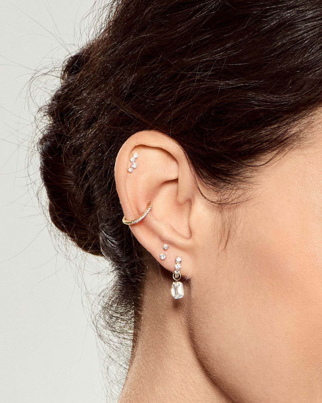 Emerald-Cut Lab-Grown Diamond Earring Charm