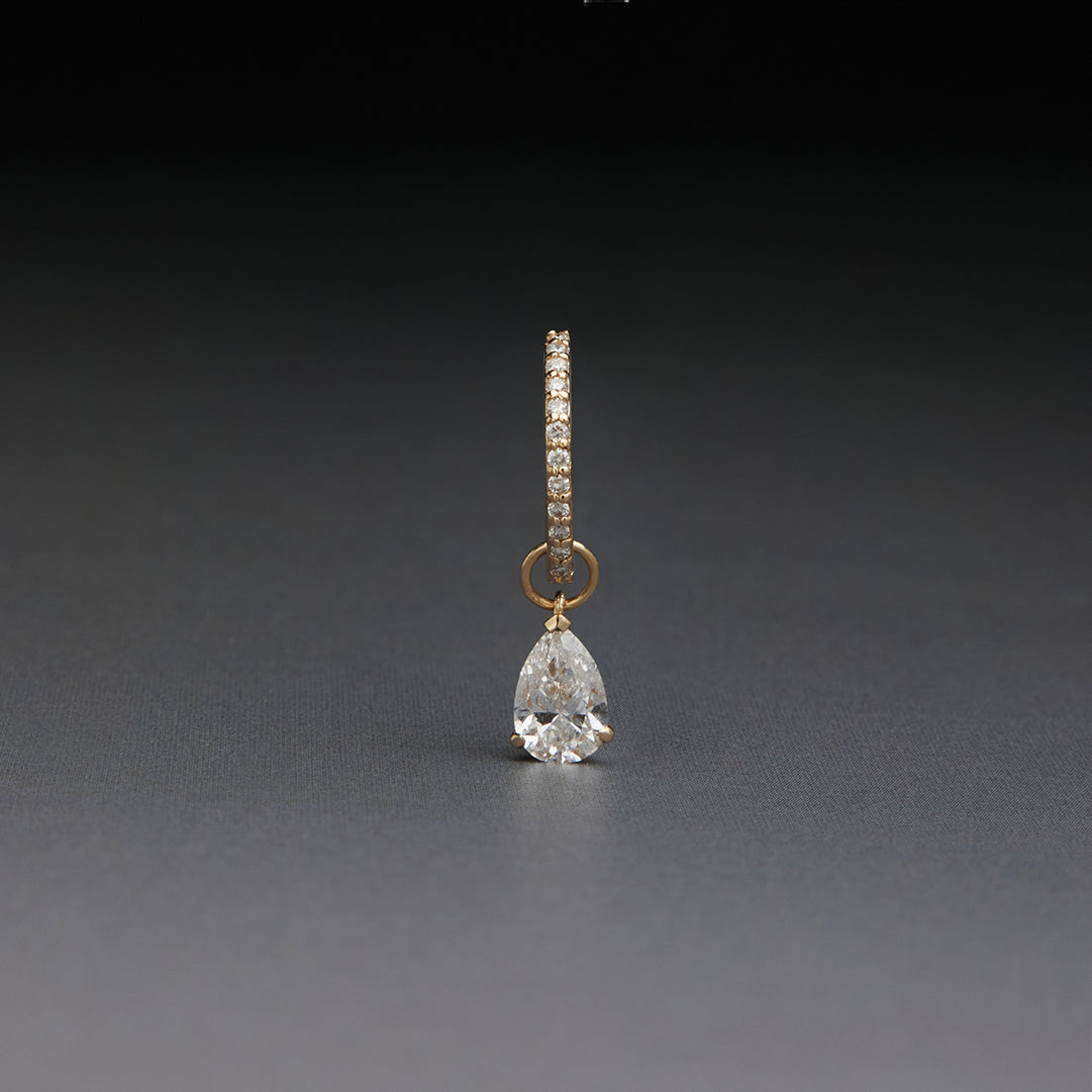 Radiant Diamond Huggie & Charm Set