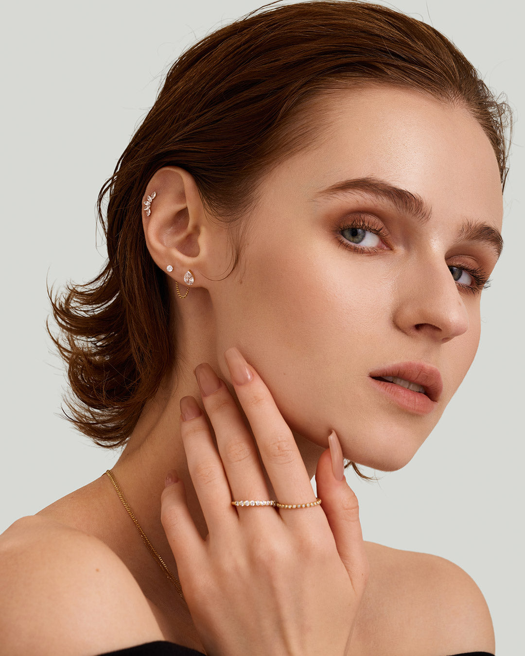 Lotus Garland Lab Grown Diamond Flatback Stud