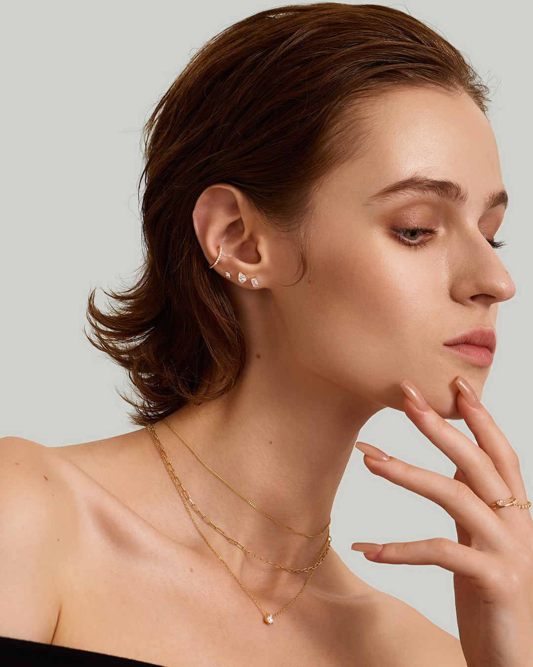 Baguette Lab Grown Diamond Flatback Stud
