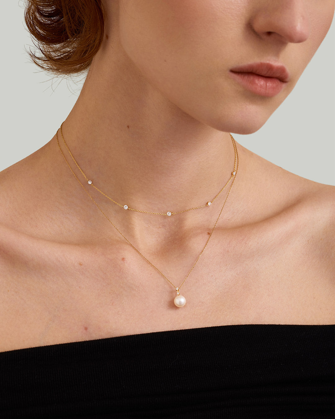 Pearl with Lab Grown Diamond Accent Necklace