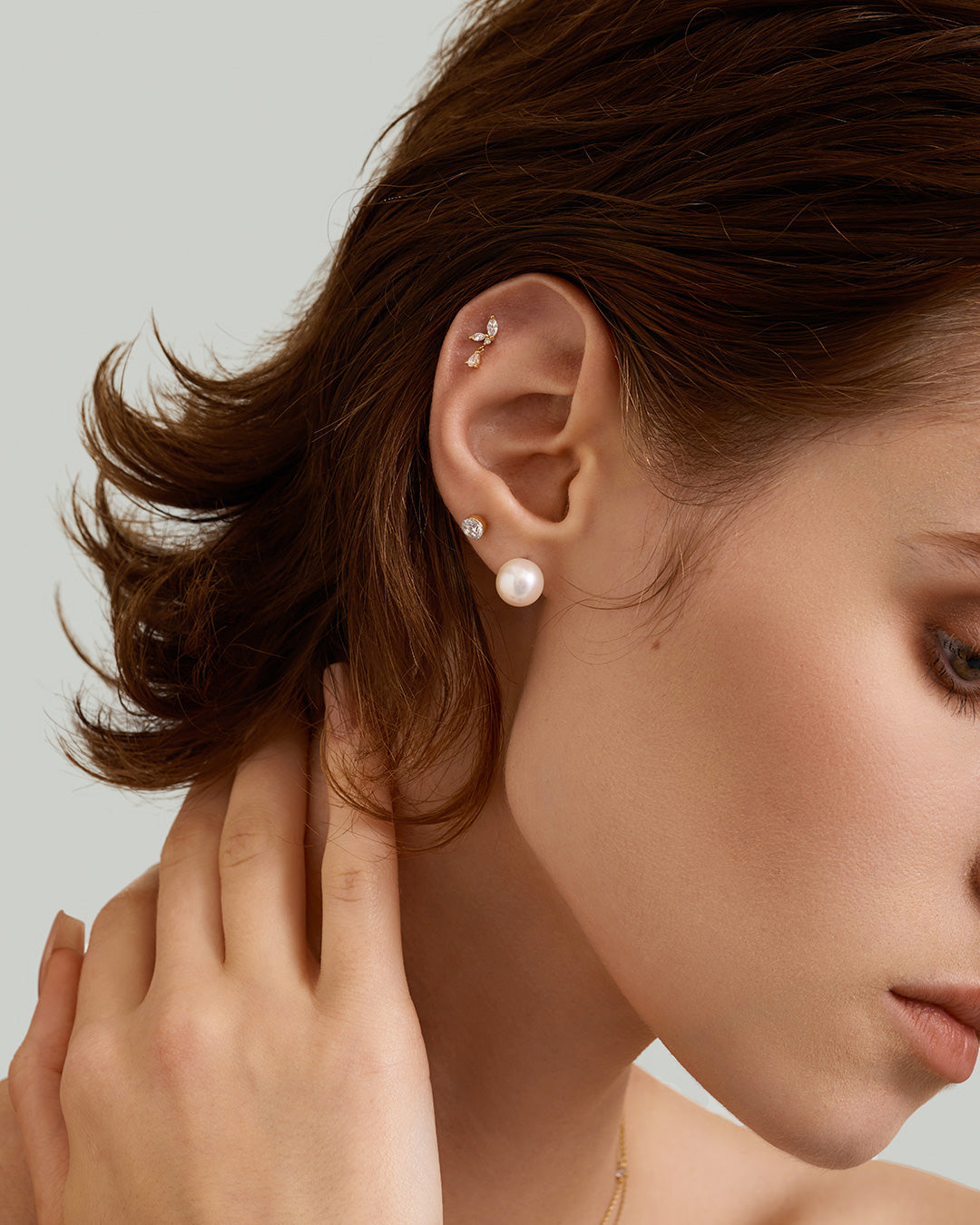 LEONA | Marquise Dangle Lab Grown Diamond Threaded with Flatback