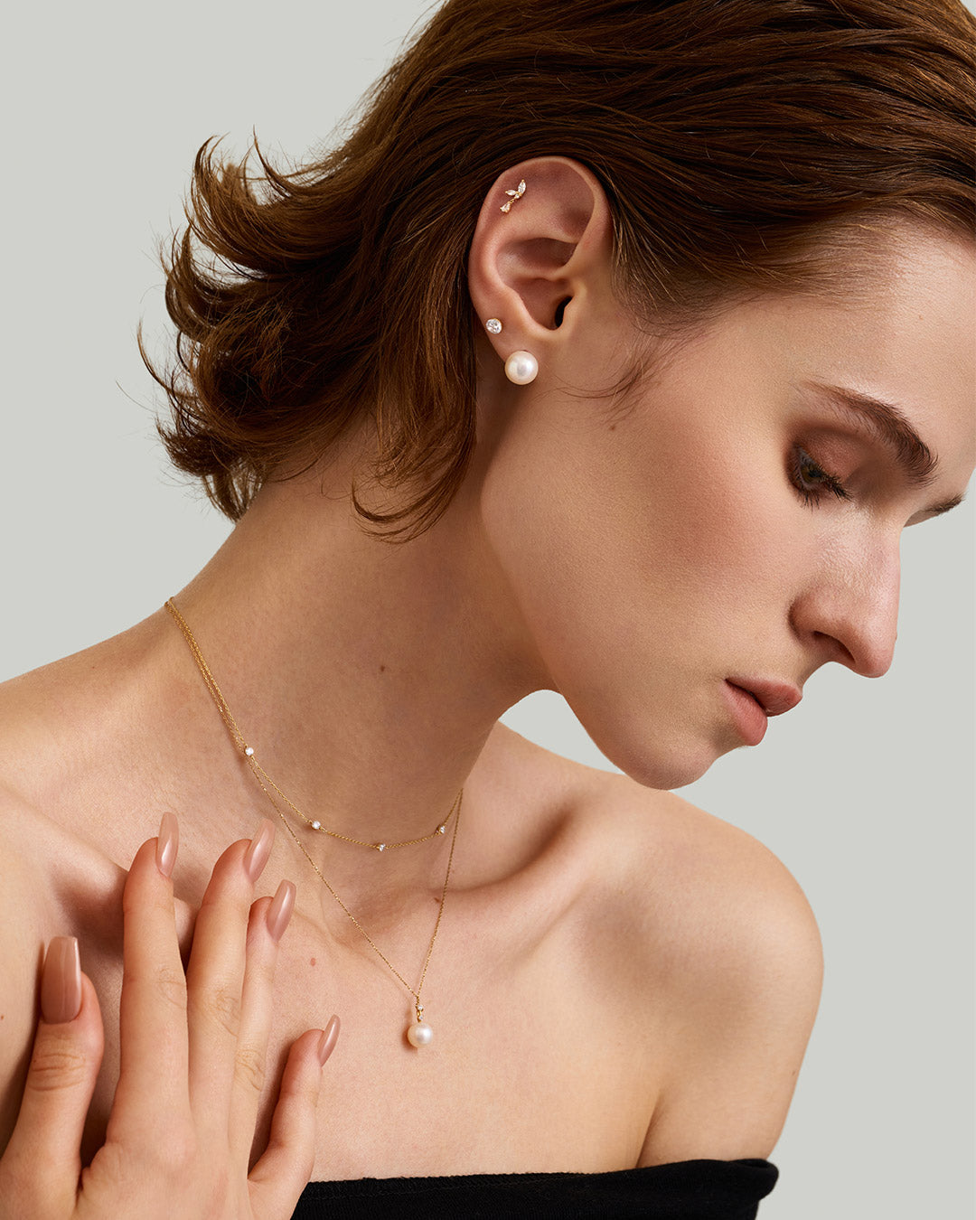 Pearl with Lab Grown Diamond Accent Necklace