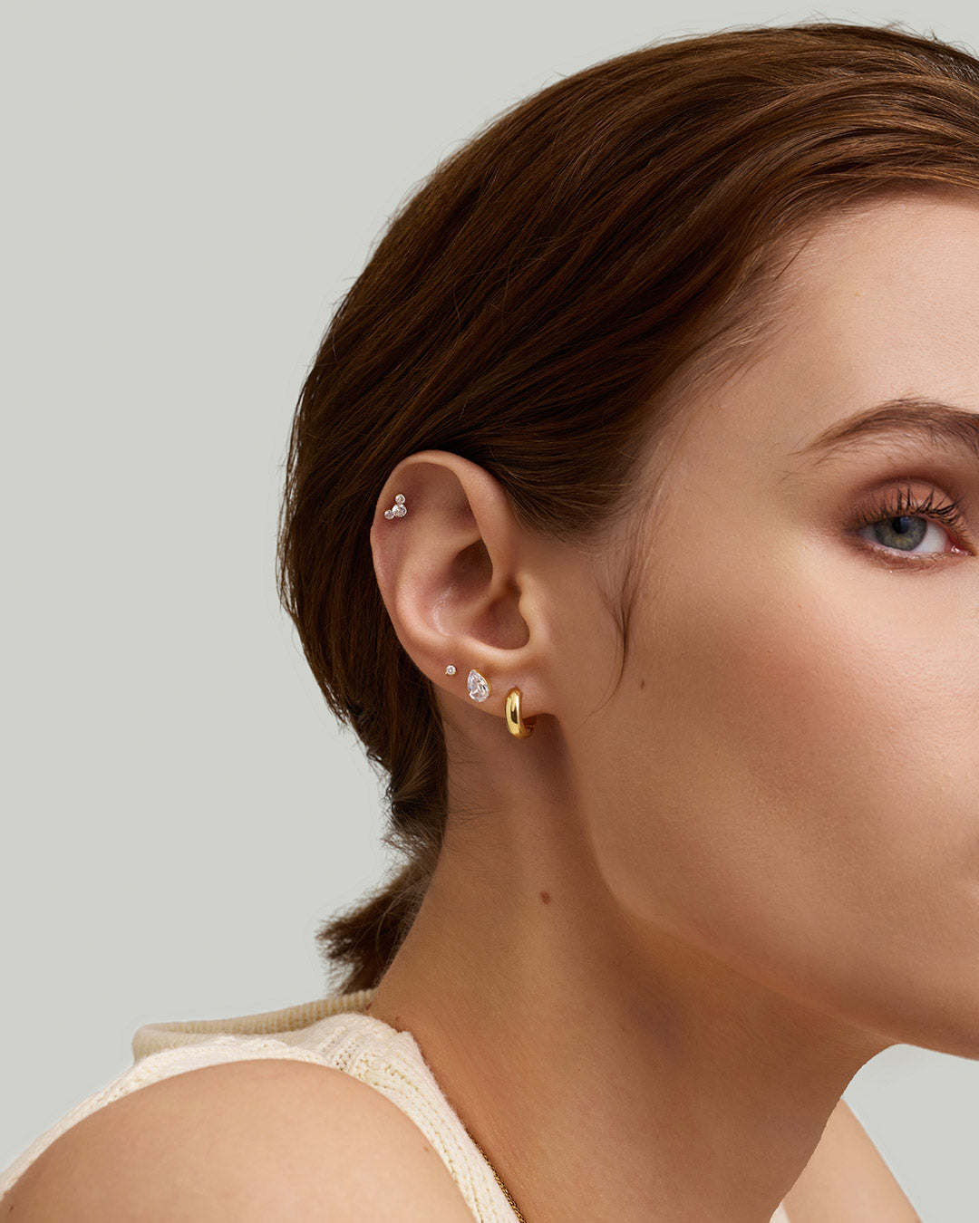 Round Lab Grown Diamond Flatback Stud