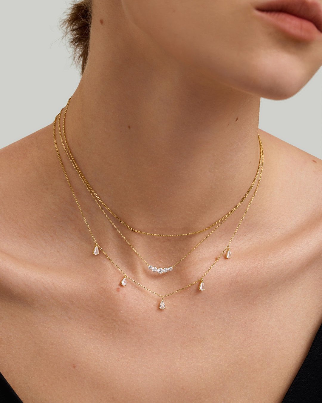 Dangling Pear Lab Grown Diamonds Necklace