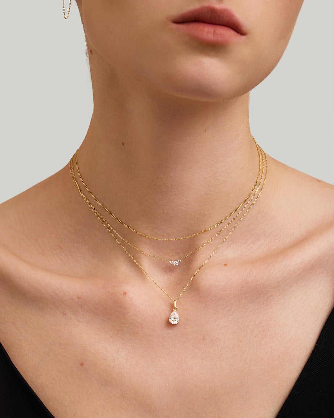 Pear Lab Grown Diamond Solitaire Necklace