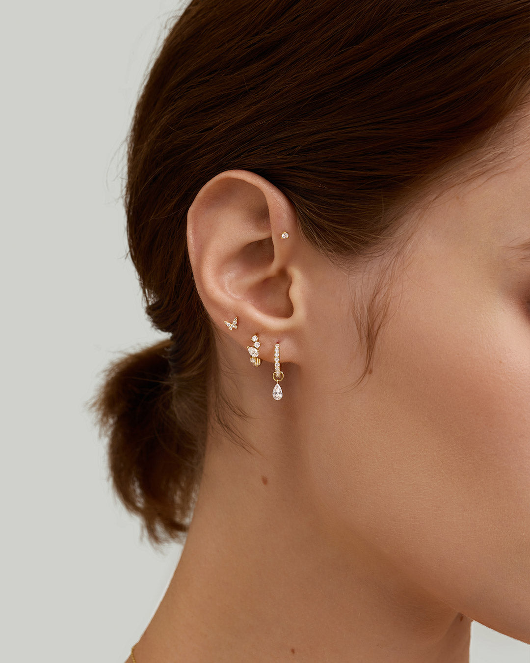 ZARINA | Pear and Round Lab Grown Diamond Single Huggie