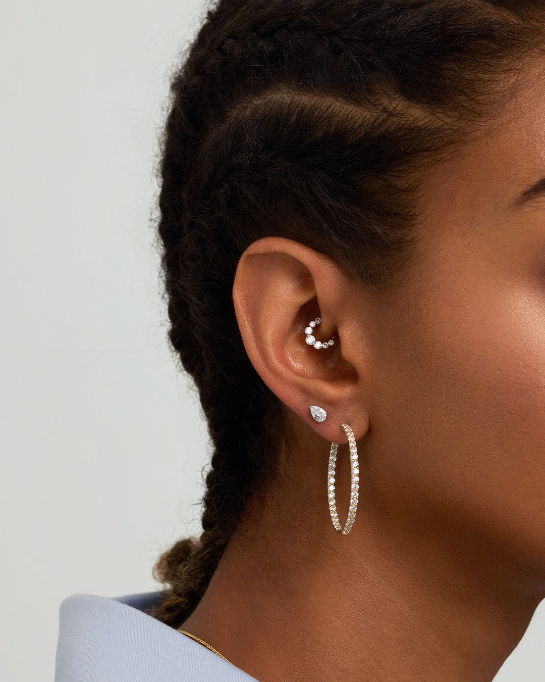 Lab Grown Diamond Pavé Single Hoop