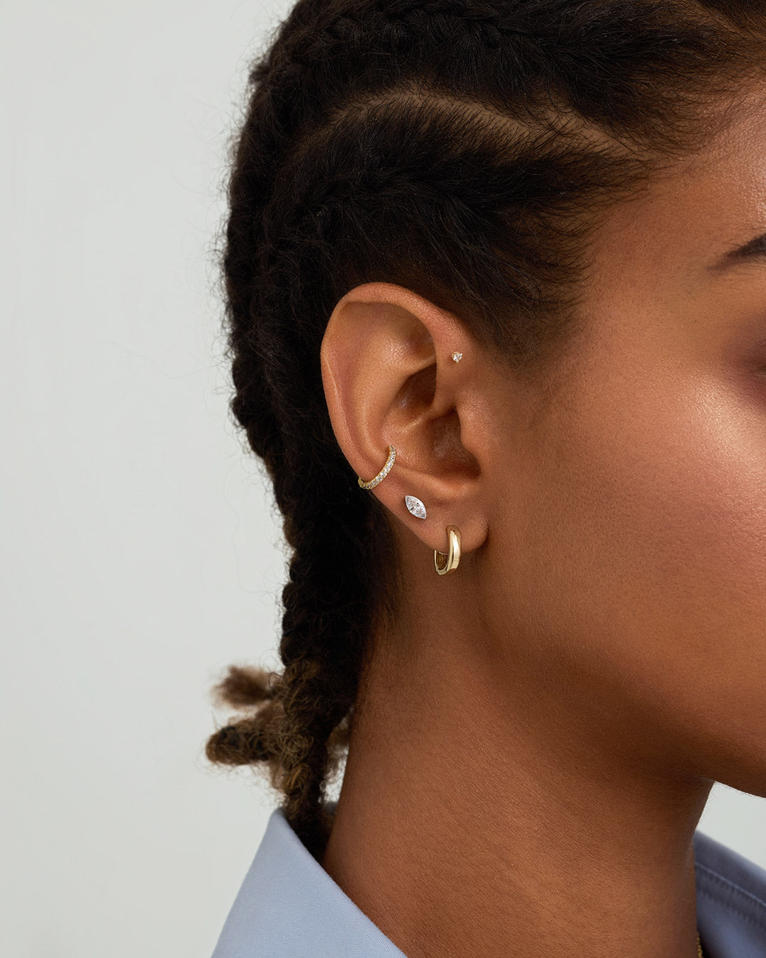 Marquise Lab Grown Diamond Flatback Stud