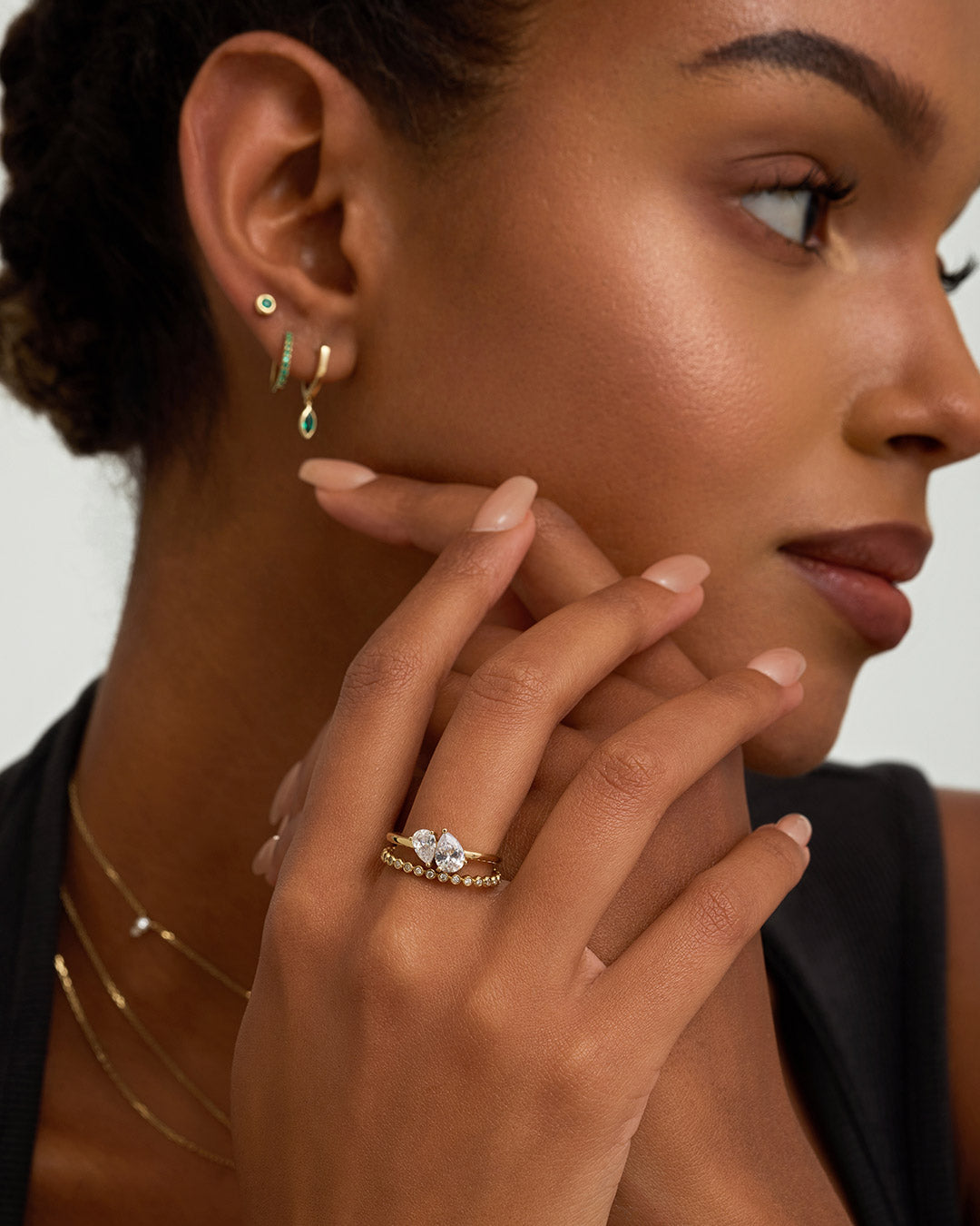 Toi et Moi Pear Lab Grown Diamond Ring