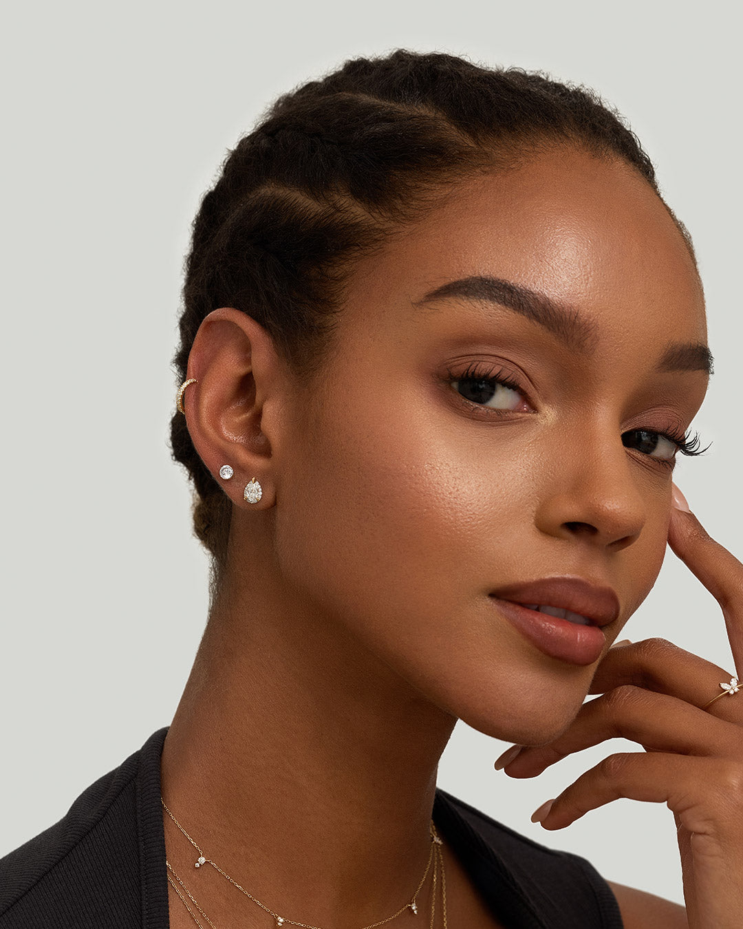 Pear Lab Grown Diamond Threaded Flatback