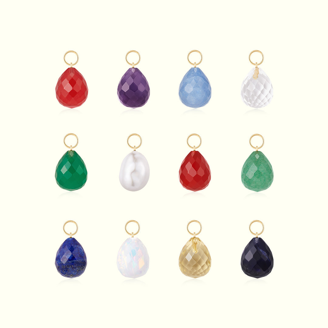 14K Solid Gold Crystal Charm for healing