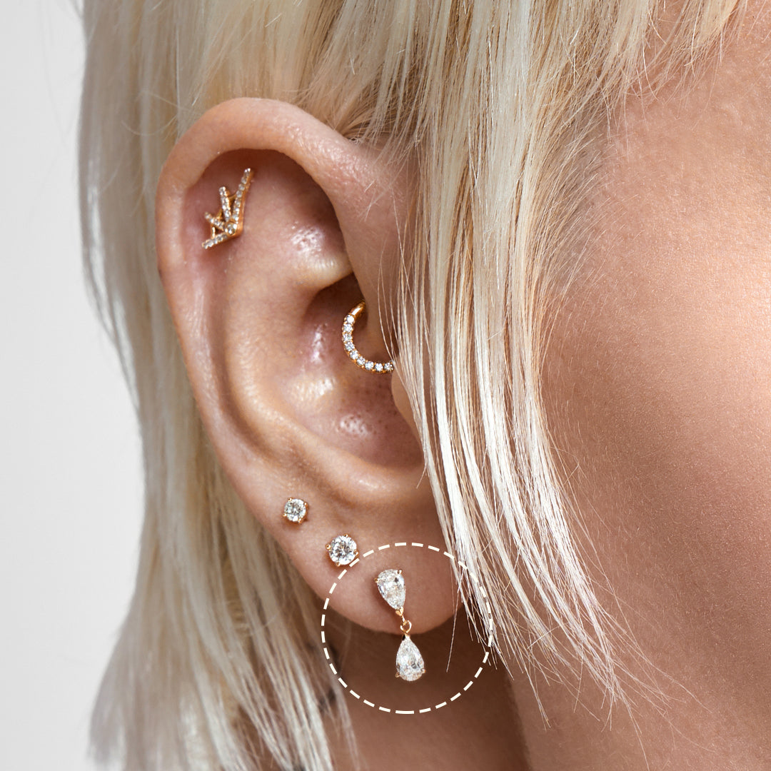 HERMIONE | Double Pear Lab Grown Diamond Threaded Flatback