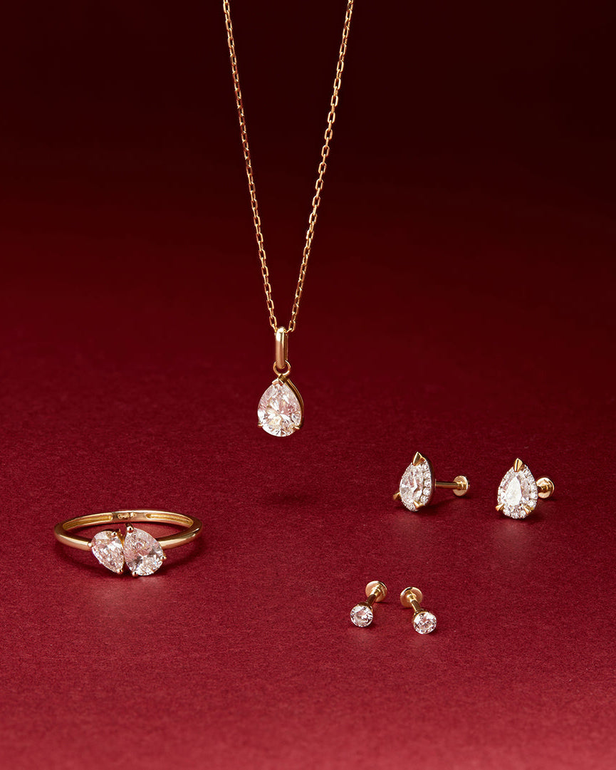 Toi et Moi Pear Lab Grown Diamond Ring