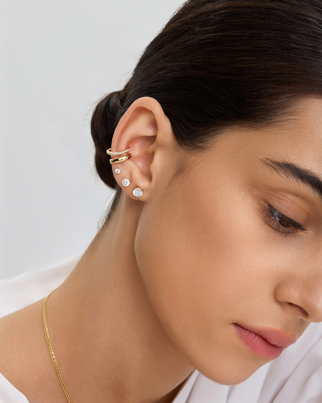 Round Lab Grown Diamond Flatback Stud