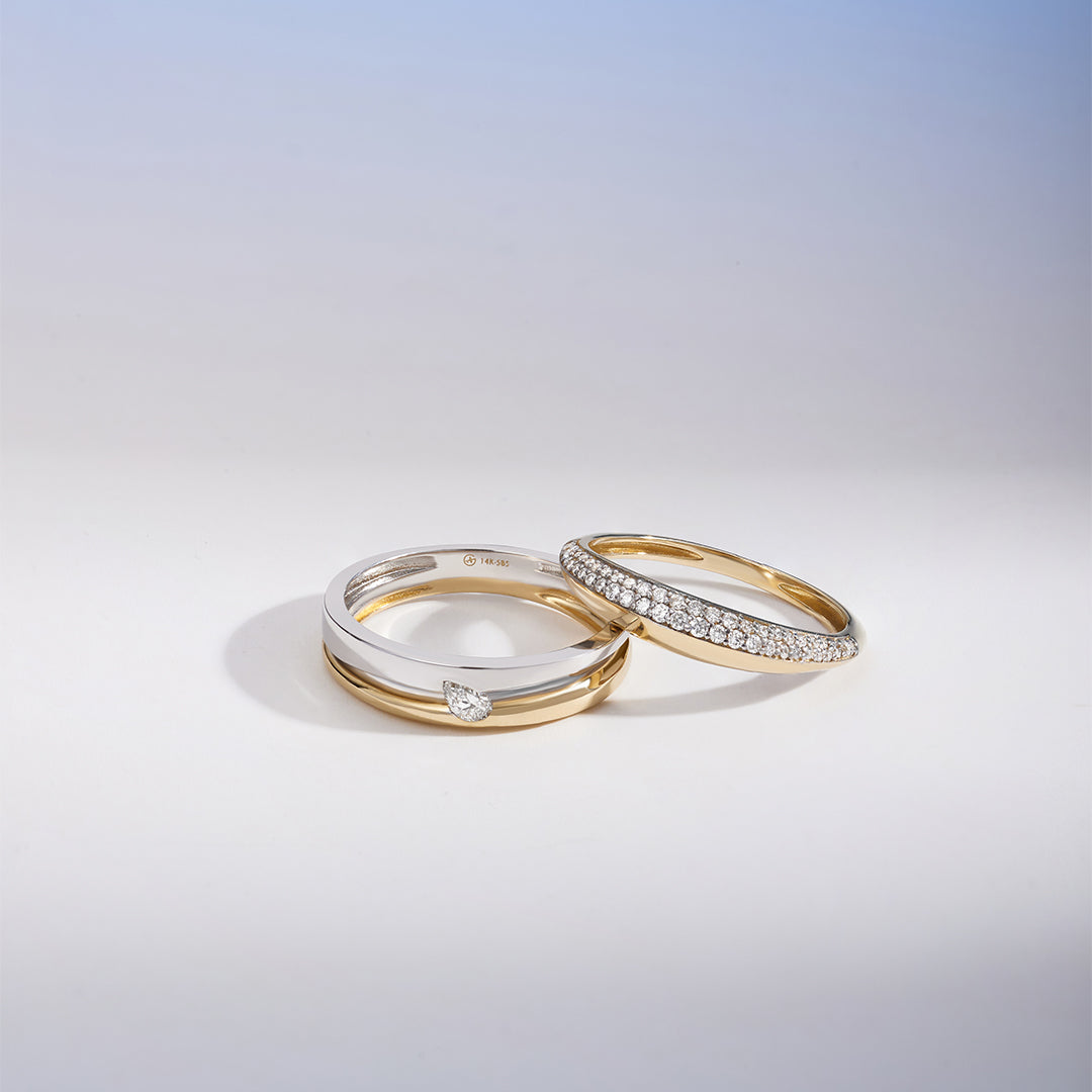 Two-Tone Pave Lab Grown Diamond Ring