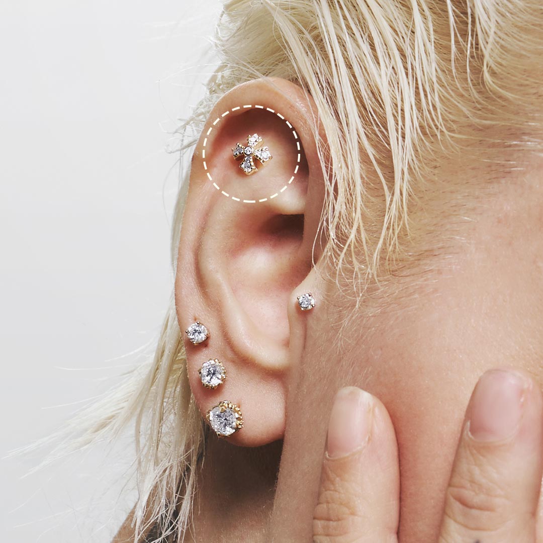 FOXY | Lab Grown Diamond Fancy Cross Threaded Flatback