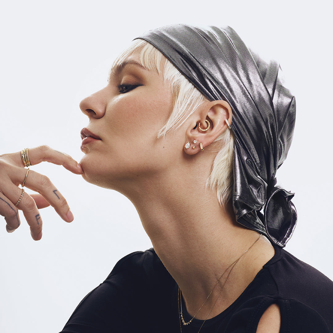 IGGY | Pear Lab Grown Diamond Threadless Flatback Earring