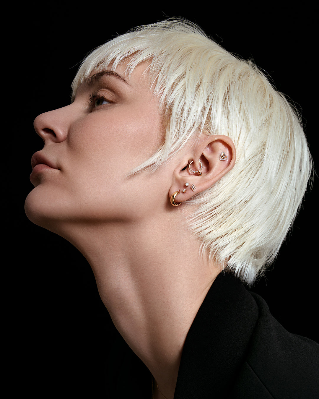 PETUNIA | Lab Grown Diamond Fluted Heart Threaded Flatback