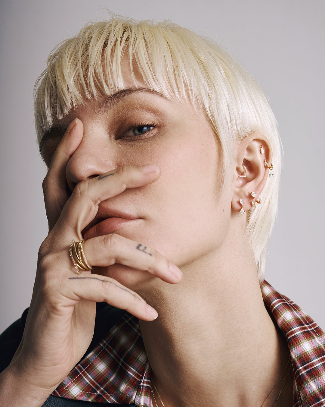 ARABELLA | Pear Lab Grown Diamond Dangle Threadless Flatback Earring