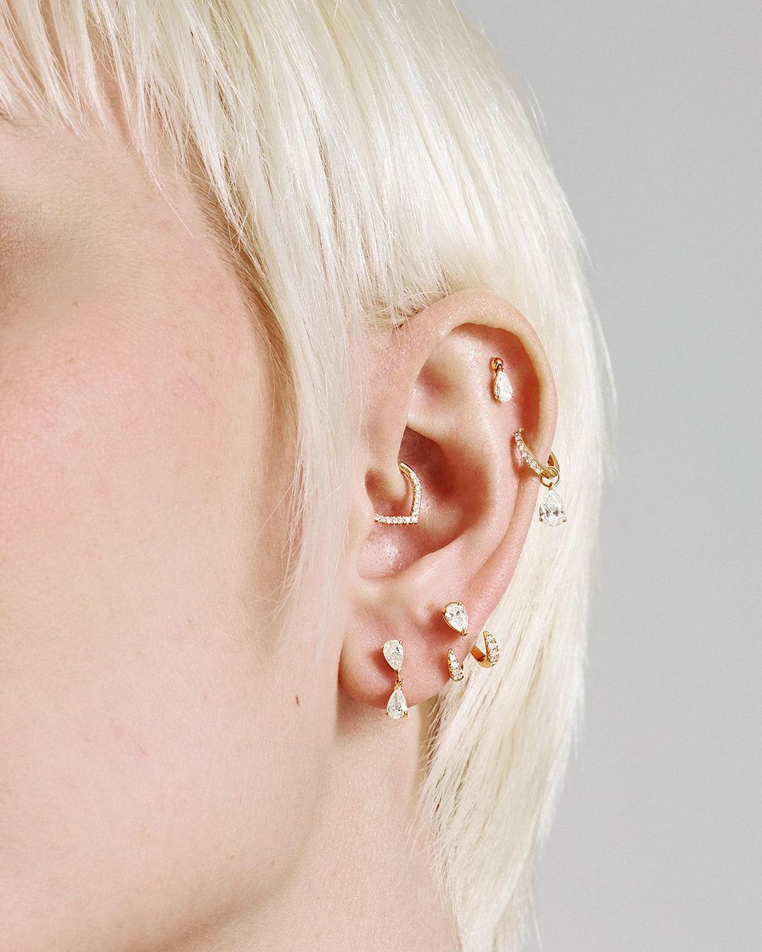 ASTORIA | Pear Lab Grown Diamond with Accents Threaded Flatback