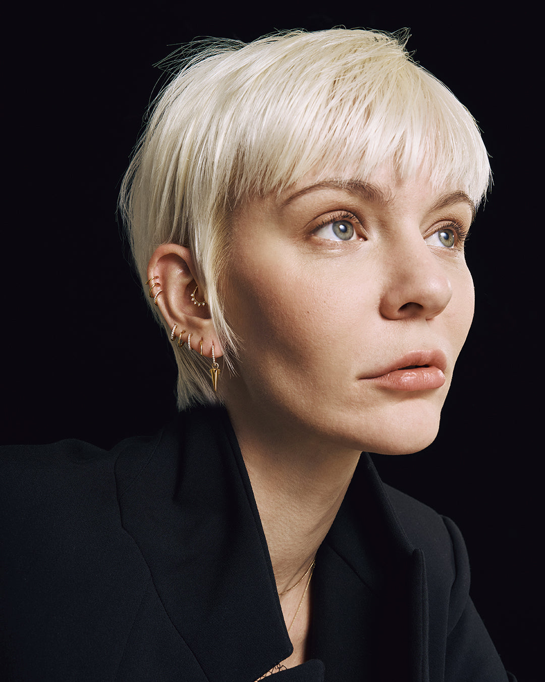 HALLIE | Bead Set Lab Grown Diamond Huggie