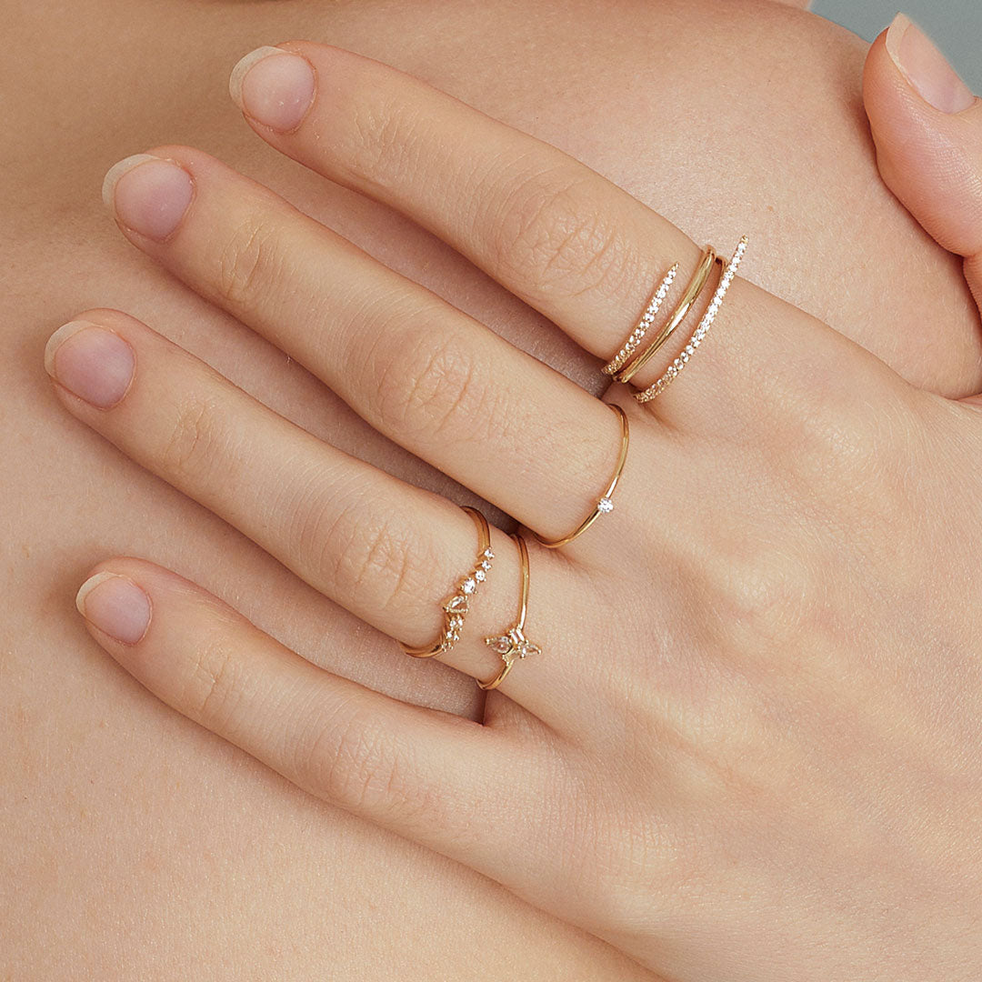 White Sapphire Twisted Swirl Ring