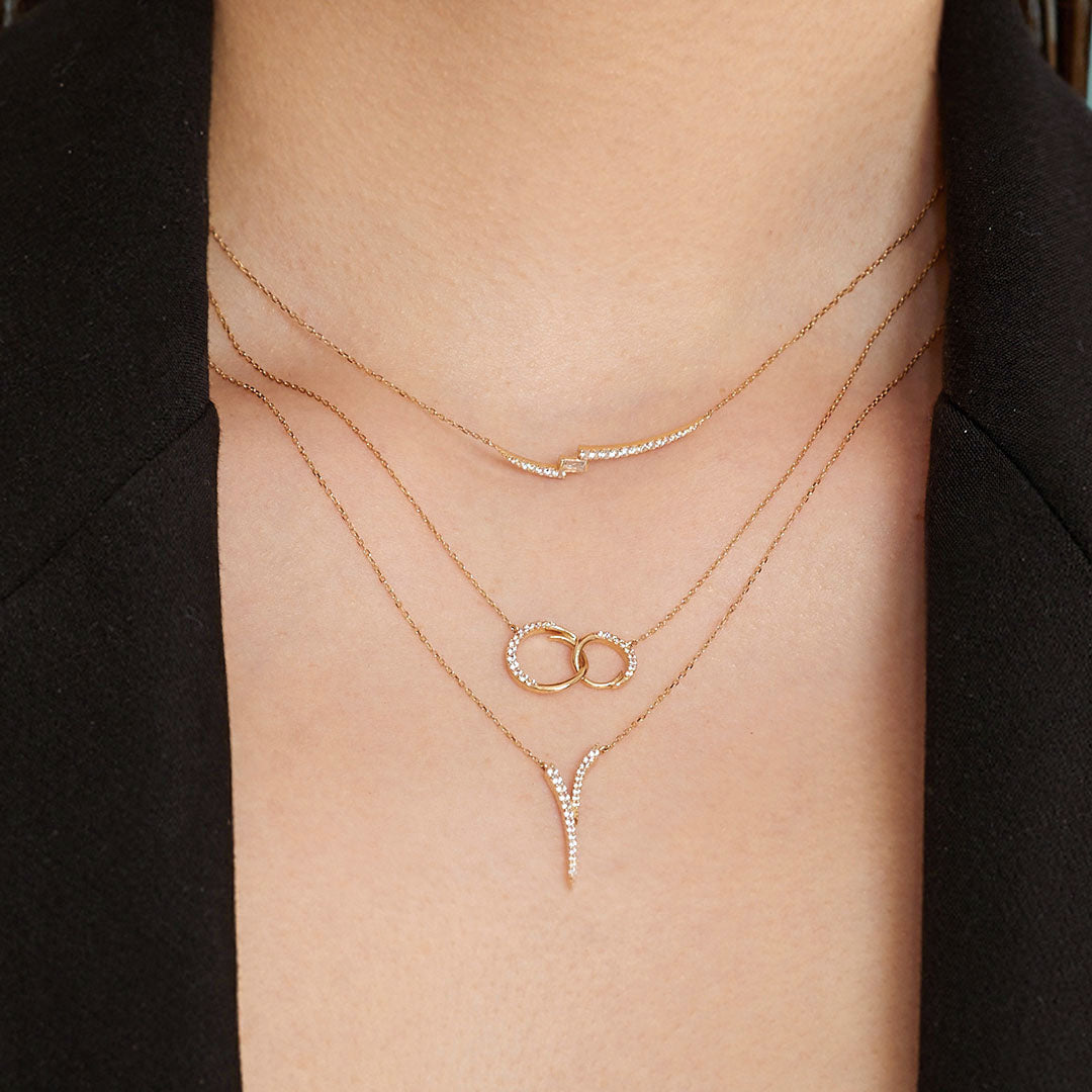 White Sapphire Plunge Necklace