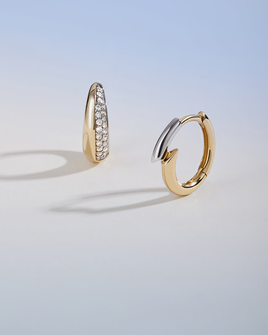 GILEA | Two-Tone Pave Lab Grown Diamond Huggie