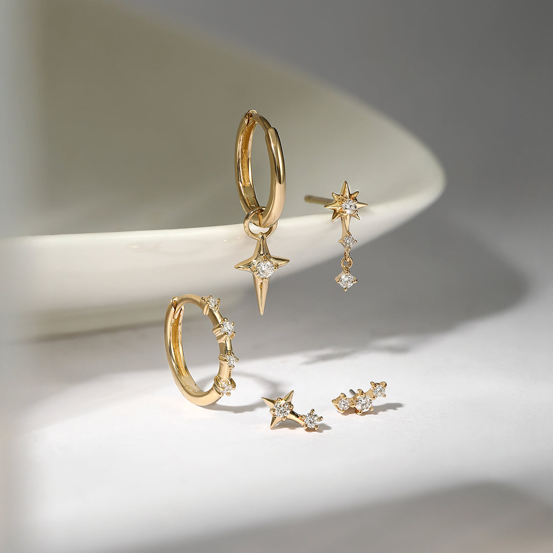 NOVA | Triple Diamond Starburst Single Earring