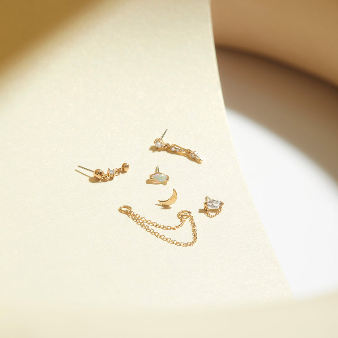 TATUM | Lab Grown Diamond Drop Threadless Flatback Earring
