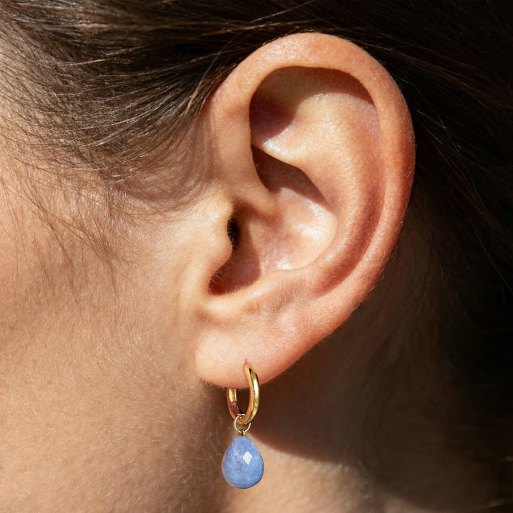 aurelie gi 14k Solid Gold Crystal Charm Necklace for healing