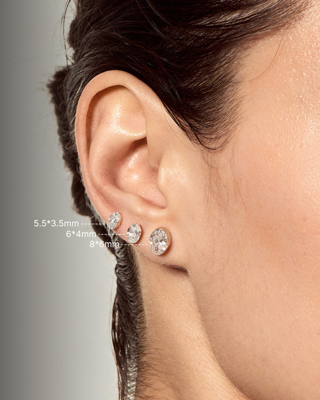 Oval Lab-Grown Diamond Flatback Stud