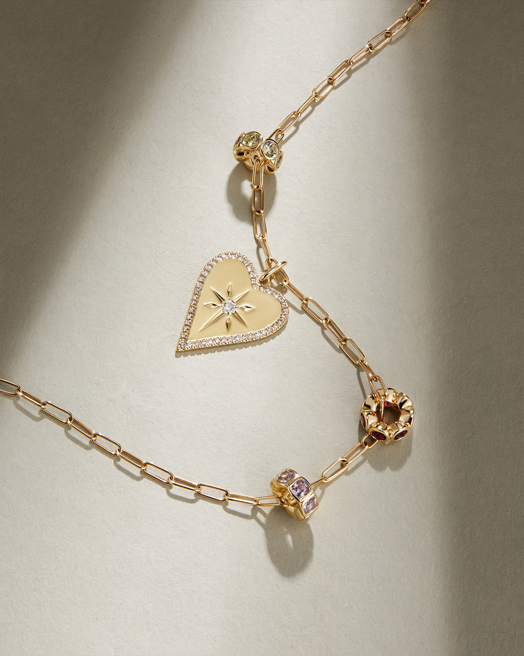Bezel-Set Gemstone Bangle Charm