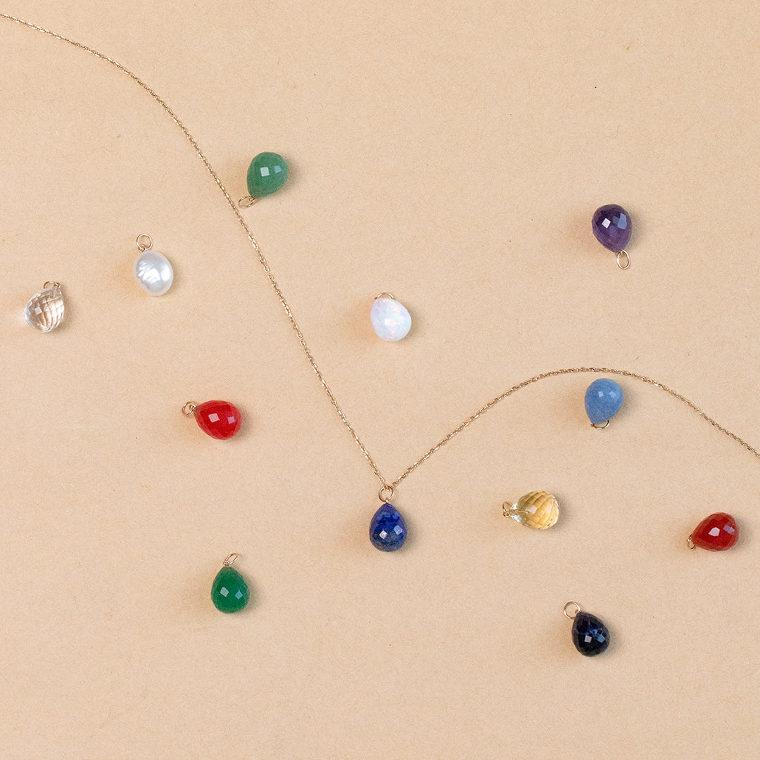 Natural gemstone charm for energy and balance