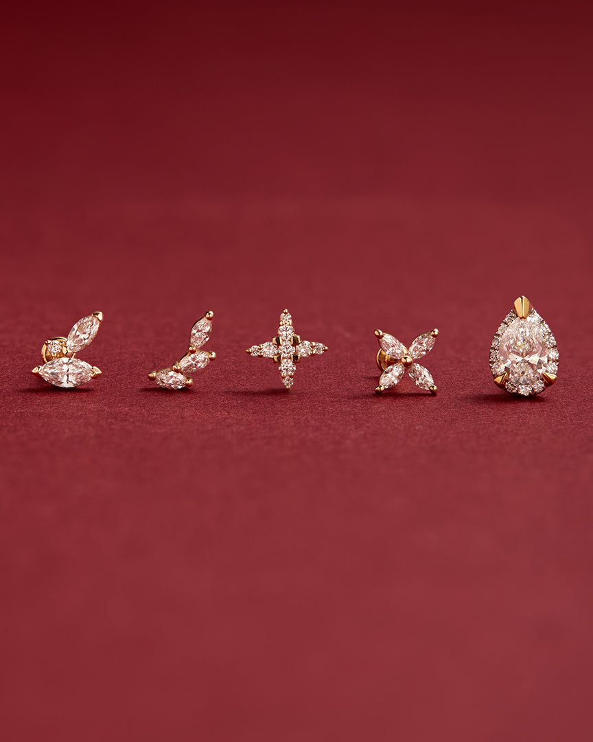 Marquise Pointed Star Threaded Flatback