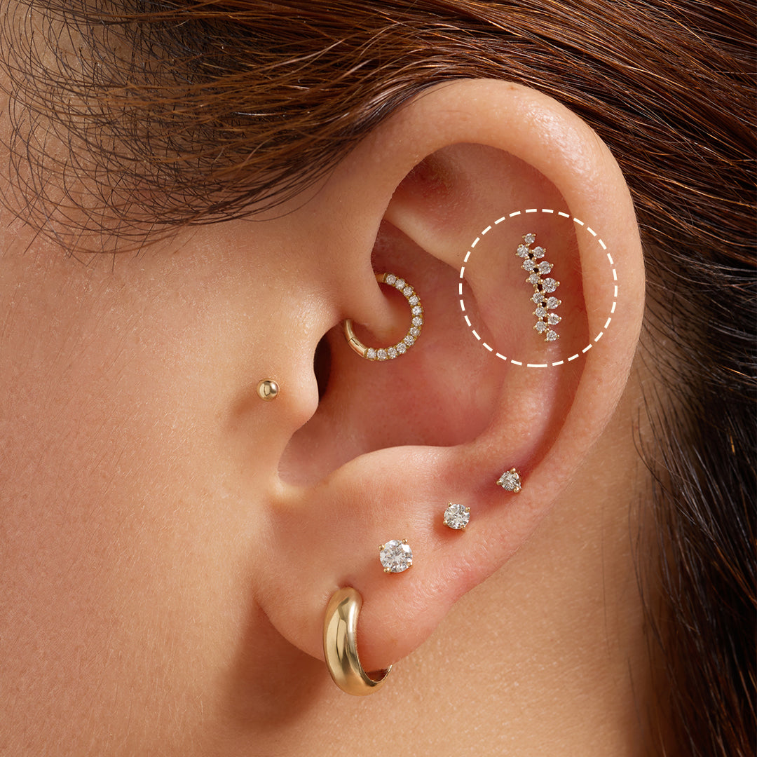 Lab Grown Diamond Climber Crown Earring