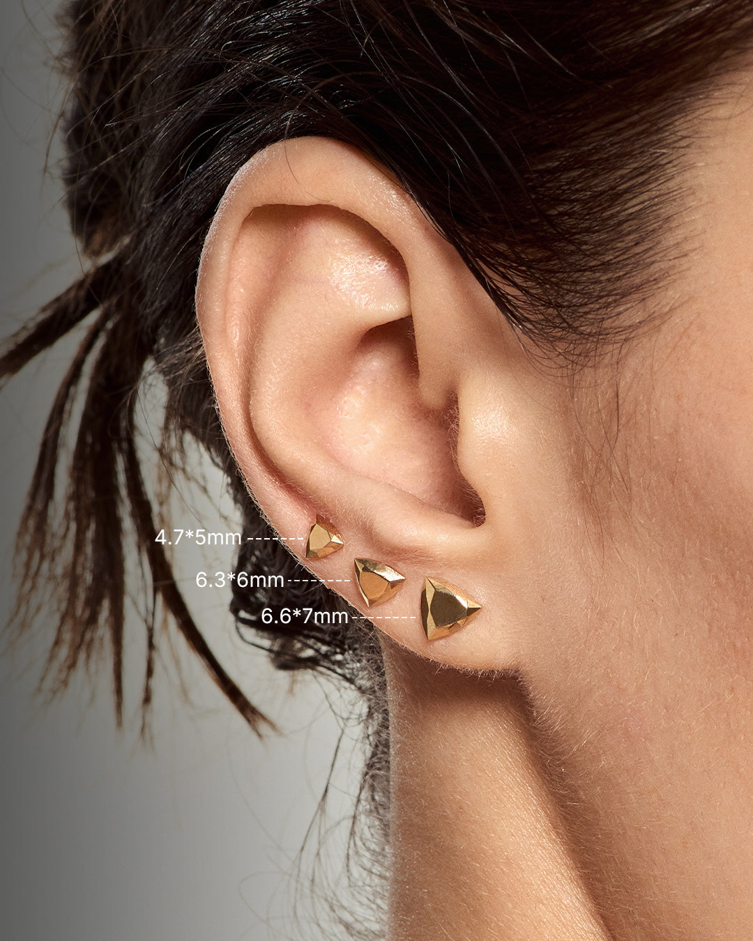Faceted Triangle Threadless End