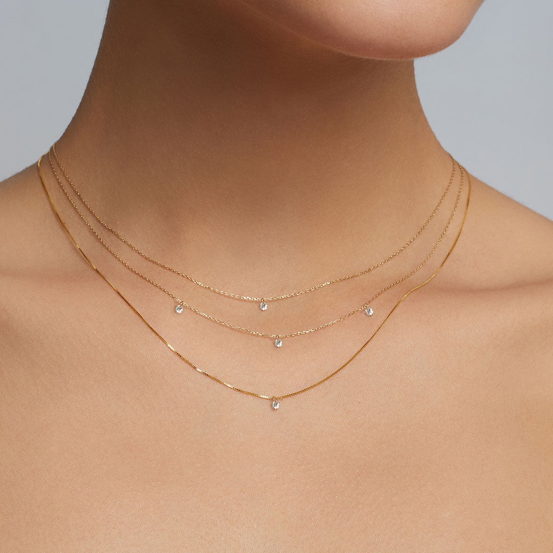 Triple Floating Diamond Necklace