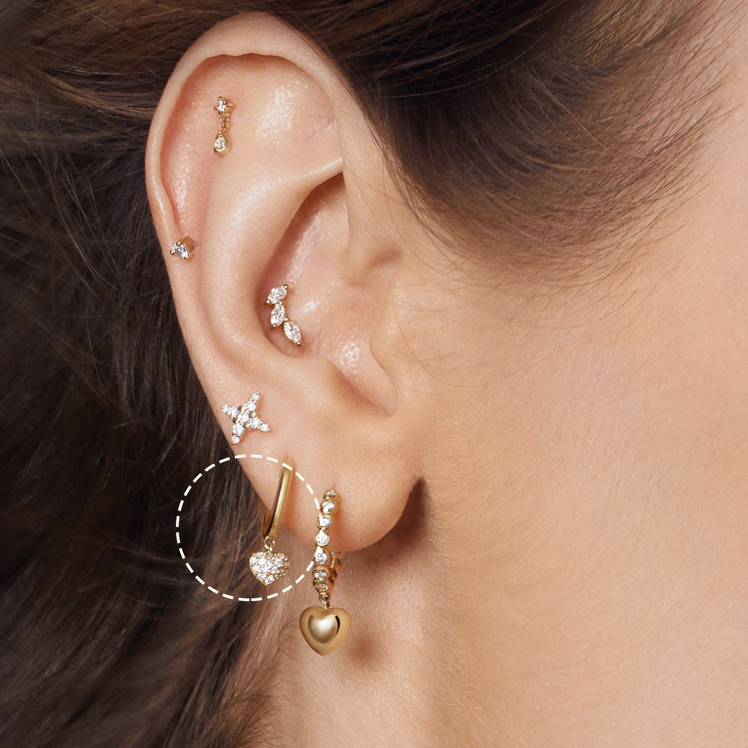 ADELINE | Pave Lab Grown Diamond Heart Huggie