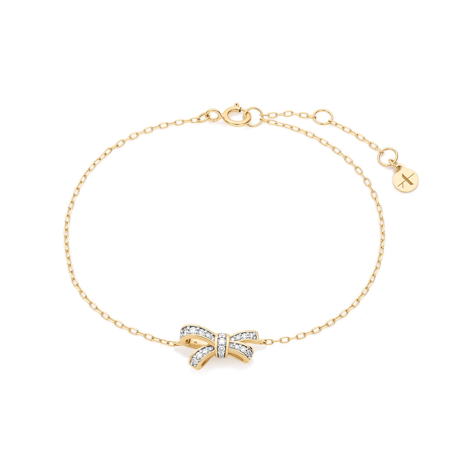 Aurelie Gi 14k gold Lab Grown Diamond Bow Bracelet