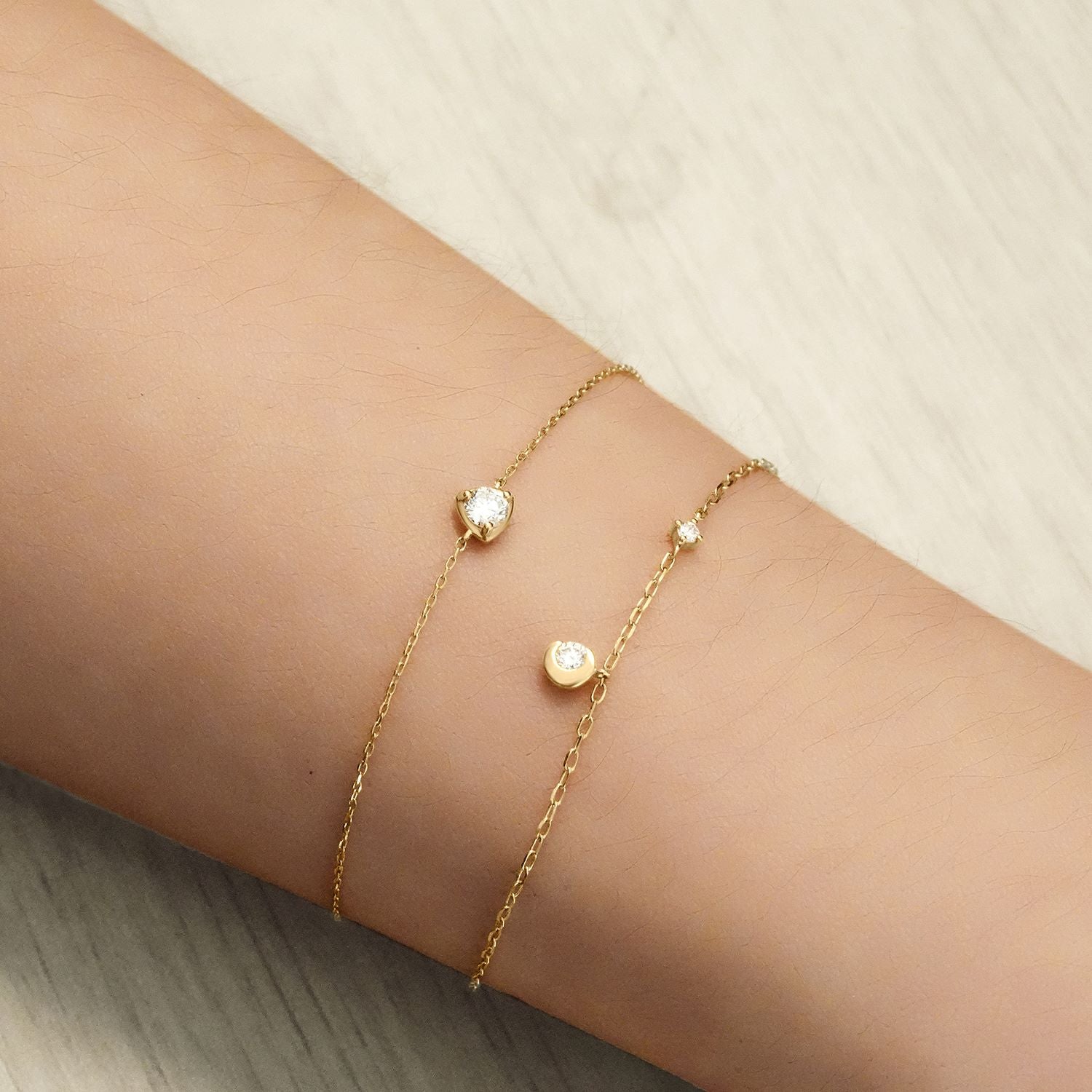 ROSALIND | Half Moon Bezel Lab Grown Diamond Bracelet