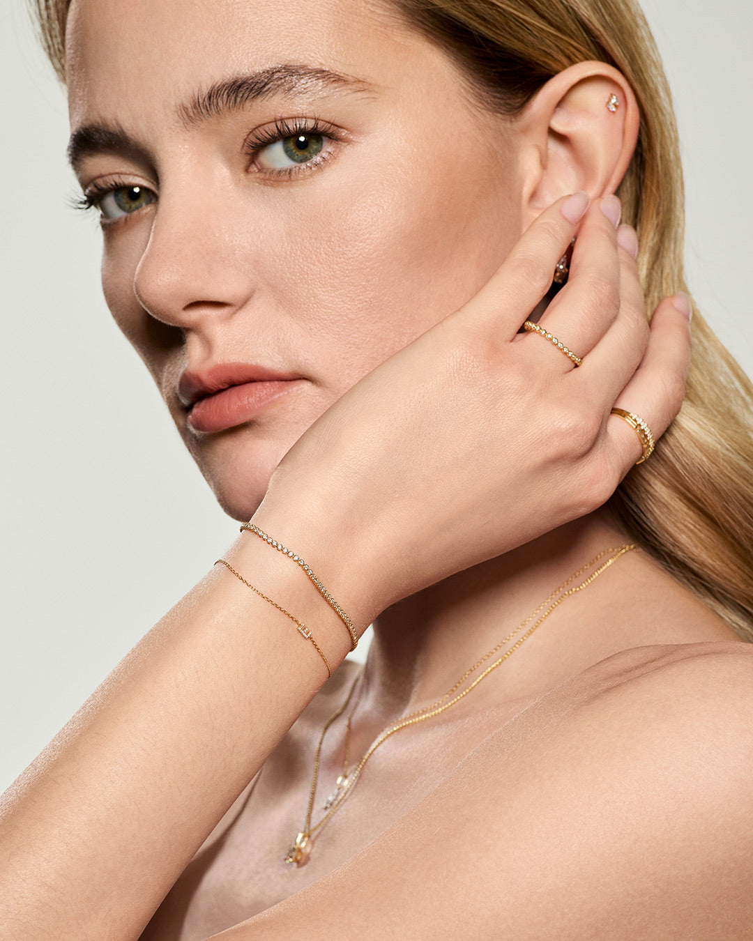 Letter Pavé Diamond Bracelet
