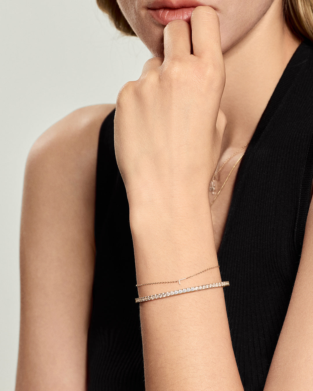 Letter Pavé Diamond Bracelet