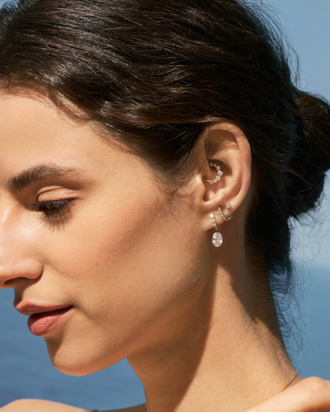 Oval-Cut Lab-Grown Diamond Earring Charm