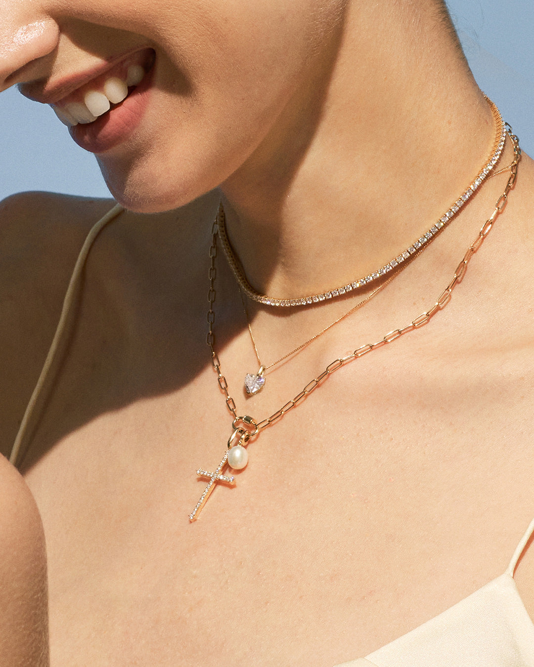 Oval Pearl Necklace Charm
