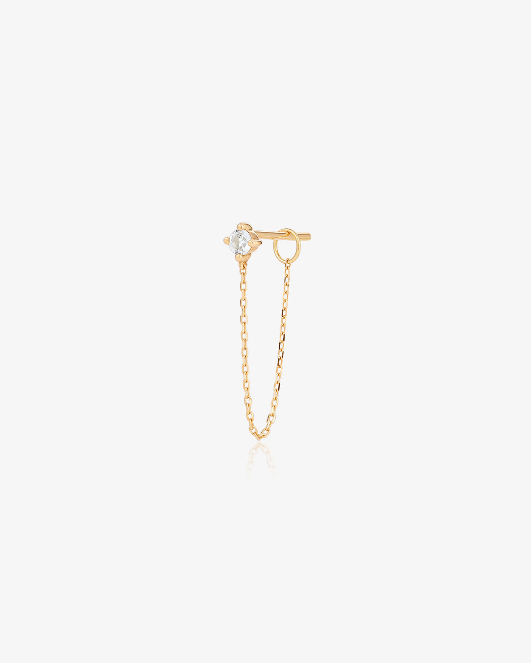AVA | White Sapphire Chain Single Drop Earring