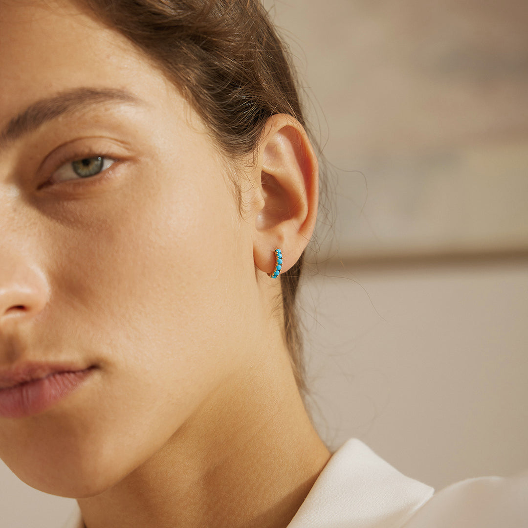 MARIA | Turquoise Single Huggie Hoop