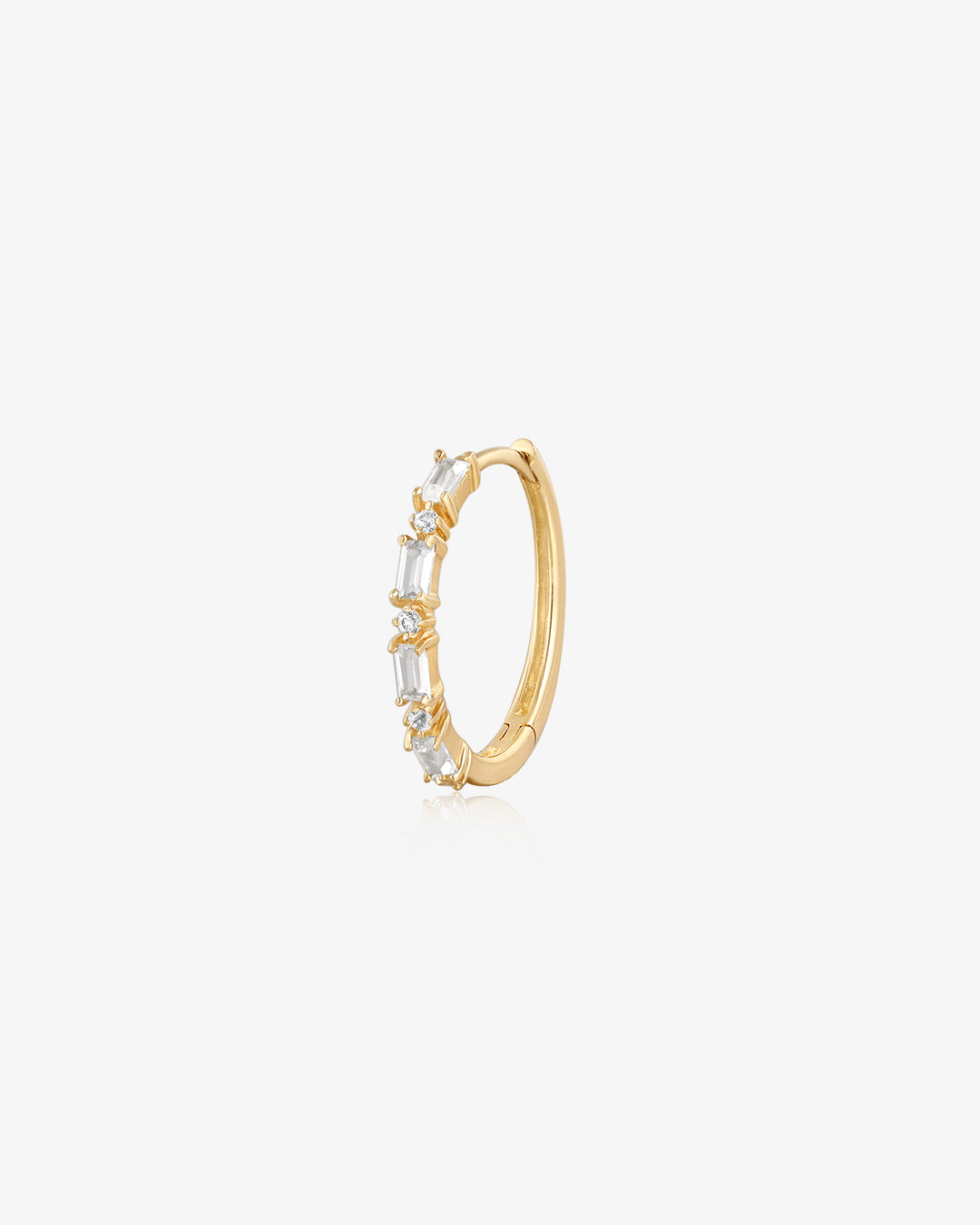 Delaney | Baguette and Round White Sapphire Hoop